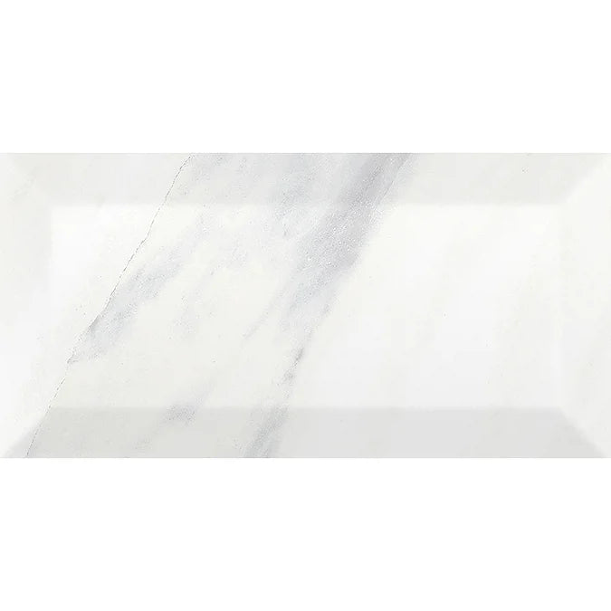 Victoria Metro Wall Tiles - White Marble Effect - 20 x 10cm