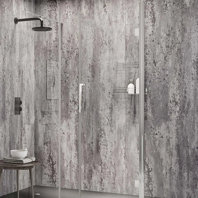 Orion Silver Retro Metallic Shower Wall Panel - 2400 x 1000mm